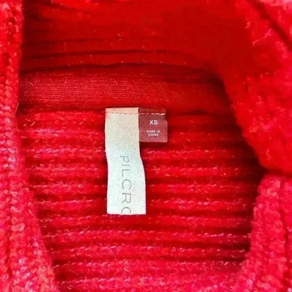 Anthropologie Pilcro Oversized Soft Cozy Red Knit Sweater Women's XS - Picture 8 of 8